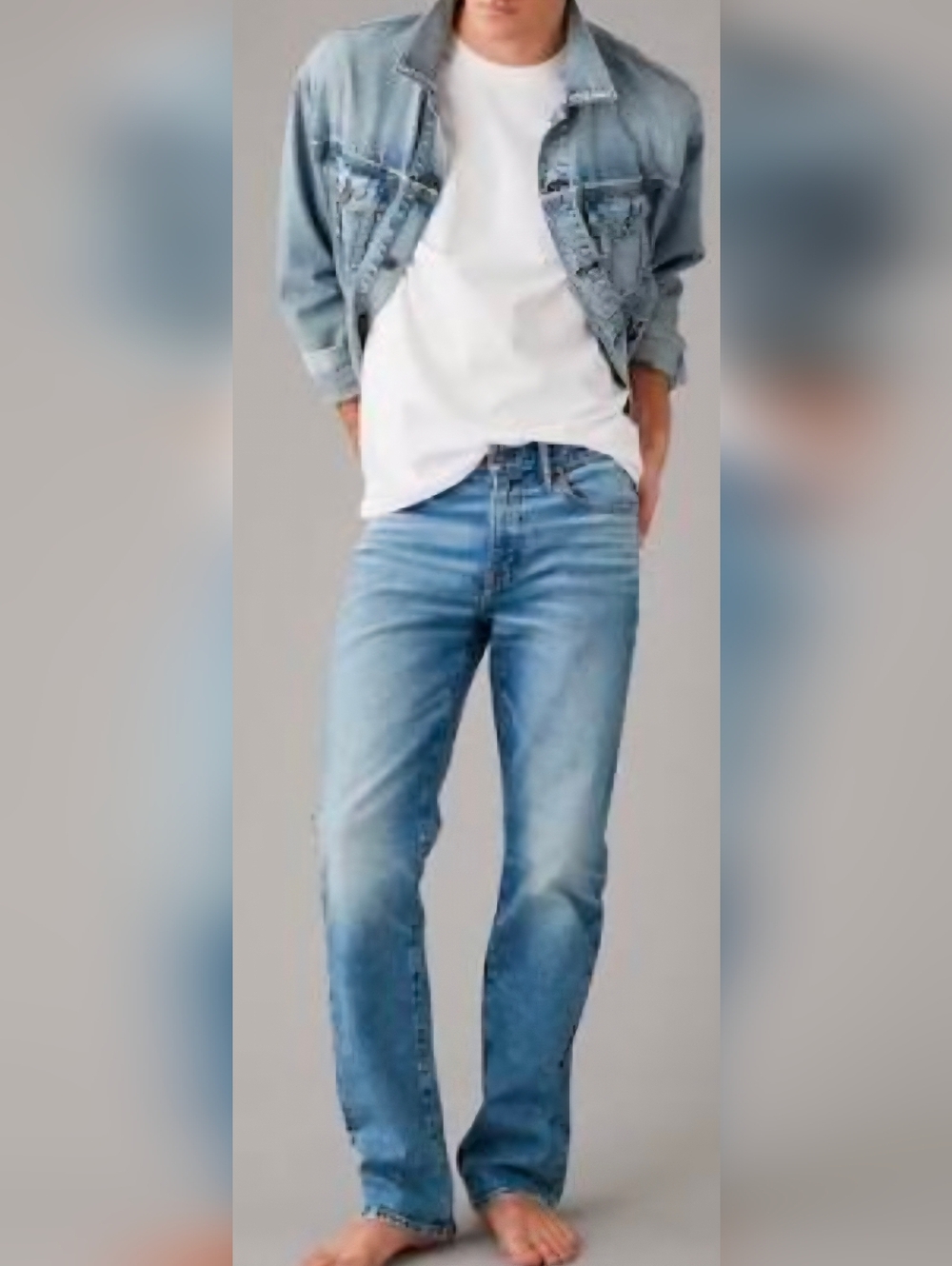 American Eagle Airflexb Light Wash Straight Jeans